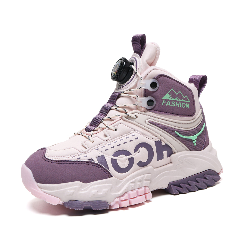 

Противоскользящие, износостойкие, легкие, амортизирующие, теплые, среднего размера, детские ботинки для детей Wooden Rabbit, розовый/фиолетовый