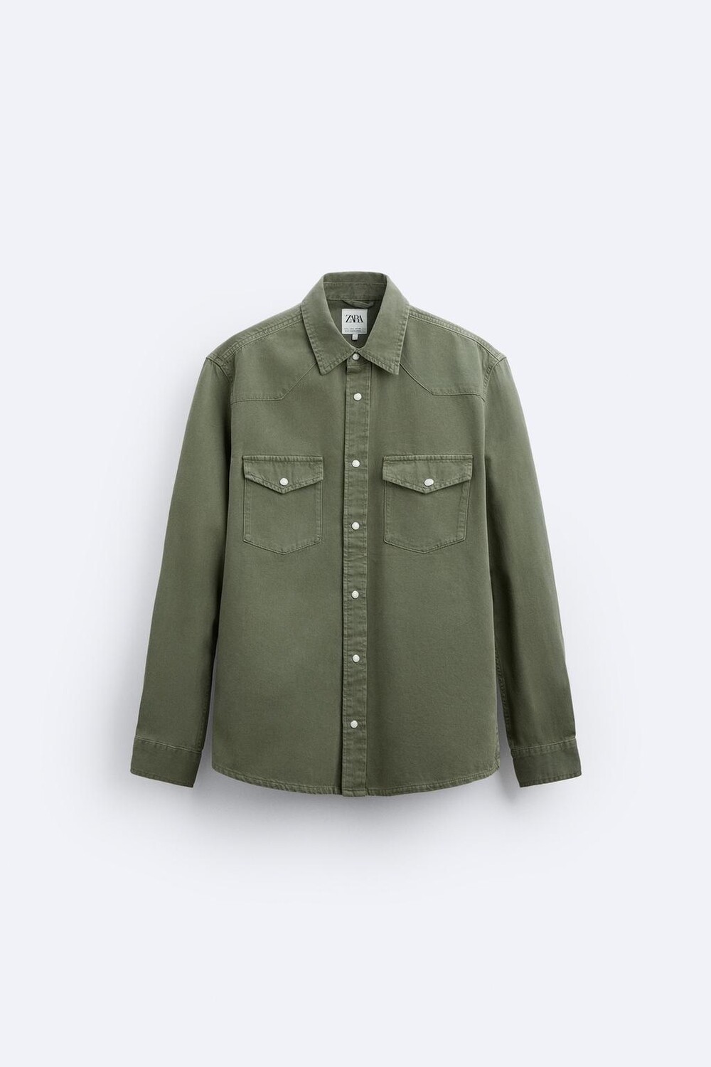 

Джинсовая рубашка ZARA, хаки