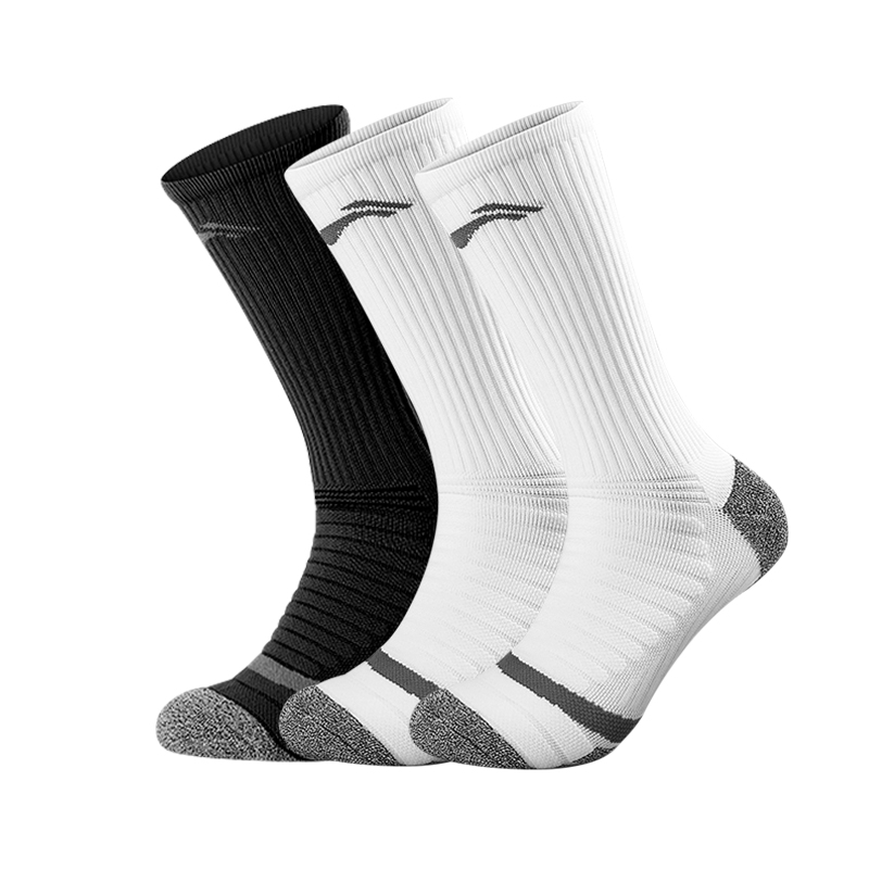 

Унисекс баскетбольный носок LINING, 3 Pack (белый 2+черный 1)