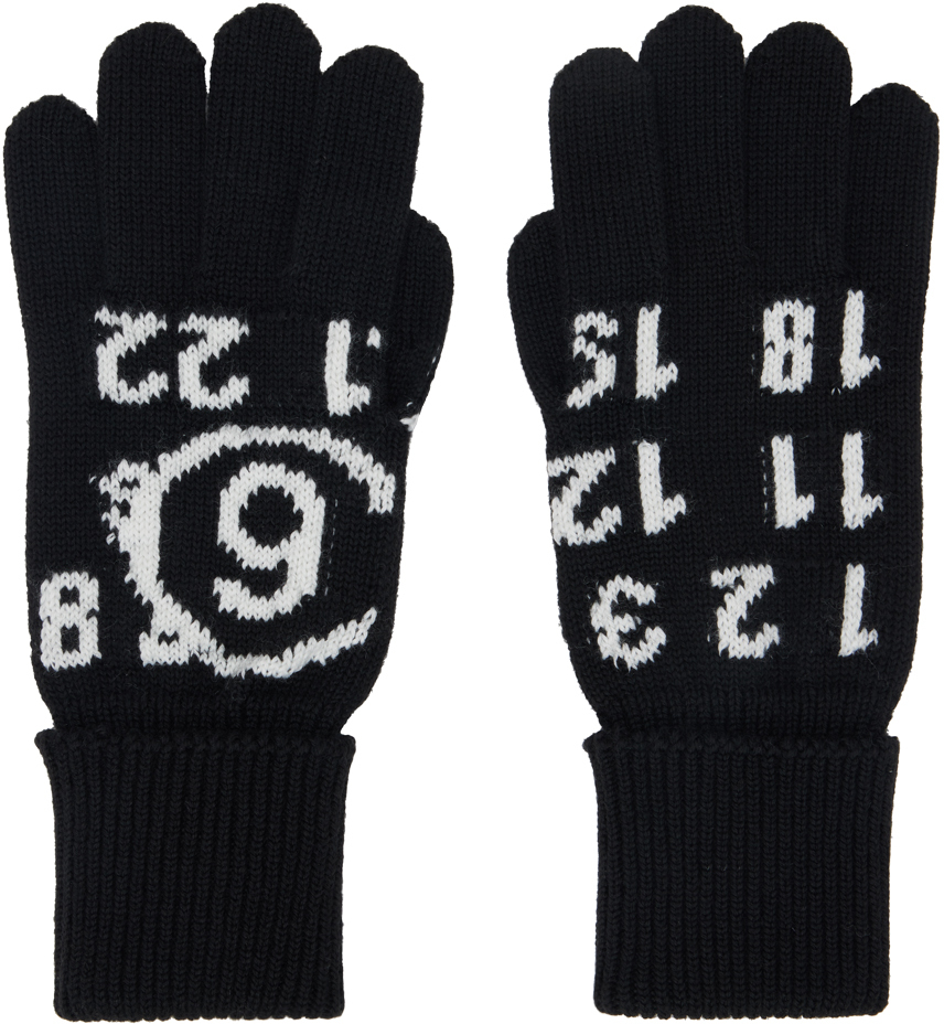 

Перчатки с черным логотипом калибра 7 S = 6,5 MM6 Maison Margiela
