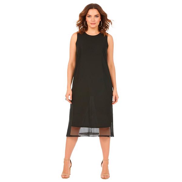 

Женское платье без рукавов из сетки plus size Avenue, Black