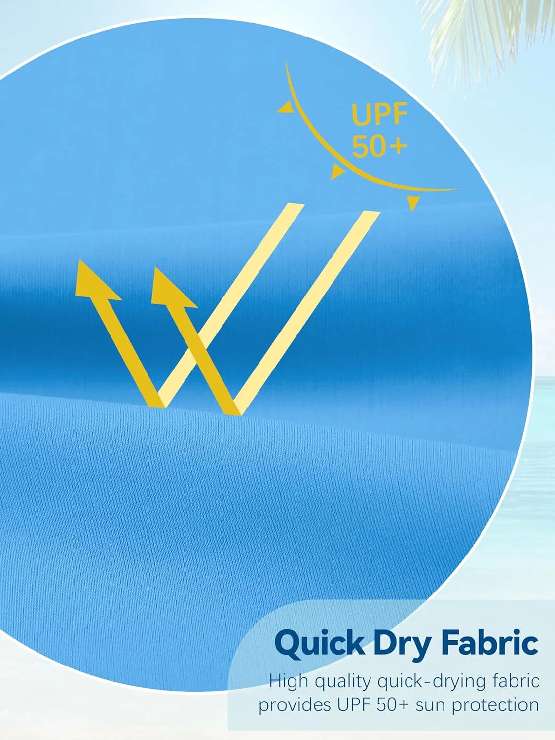 Футболка для плавания UV-защита WVQ, неоновая, Sky Blue — фото 3