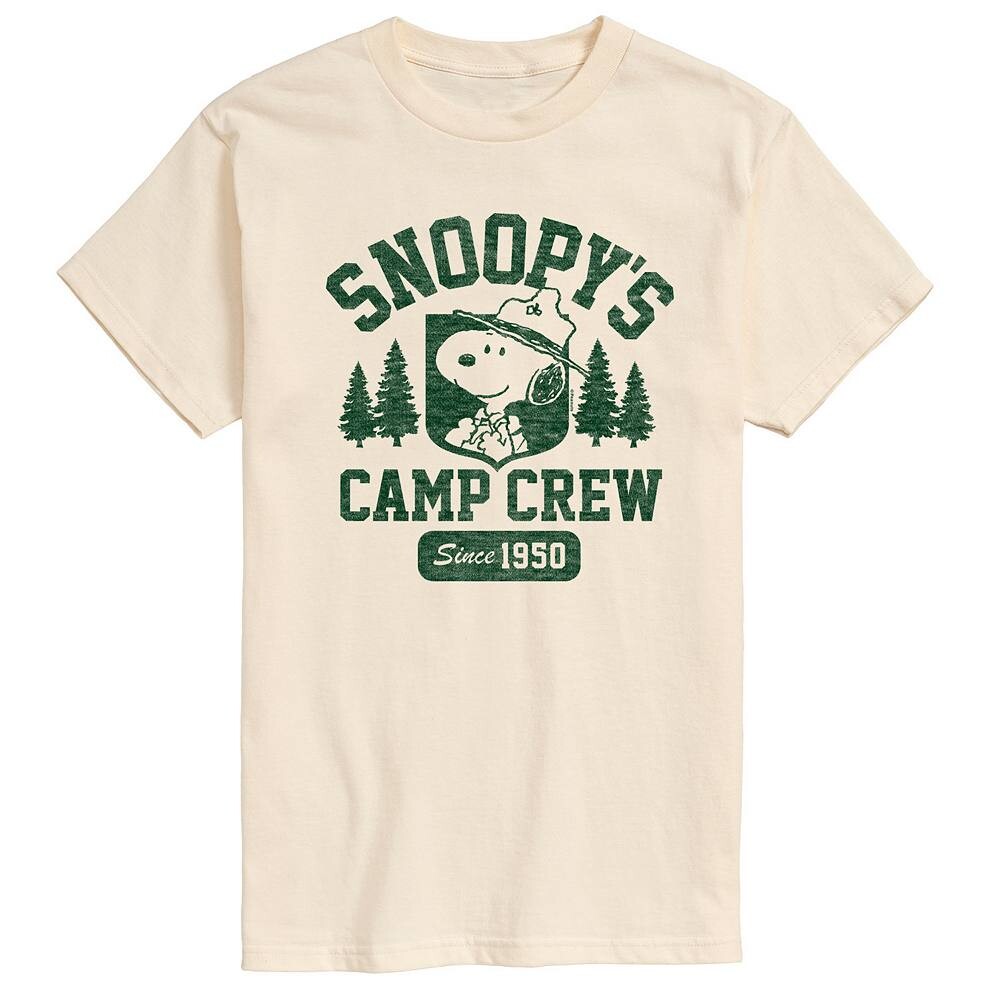 

Мужская футболка с рисунком Peanuts Snoopys Camp Crew Licensed Character, цвет Cream