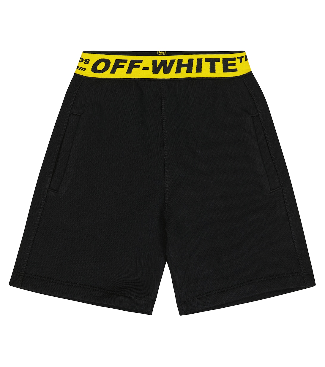 

Шорты из хлопкового джерси с логотипом Off-White Kids, Black Yellow