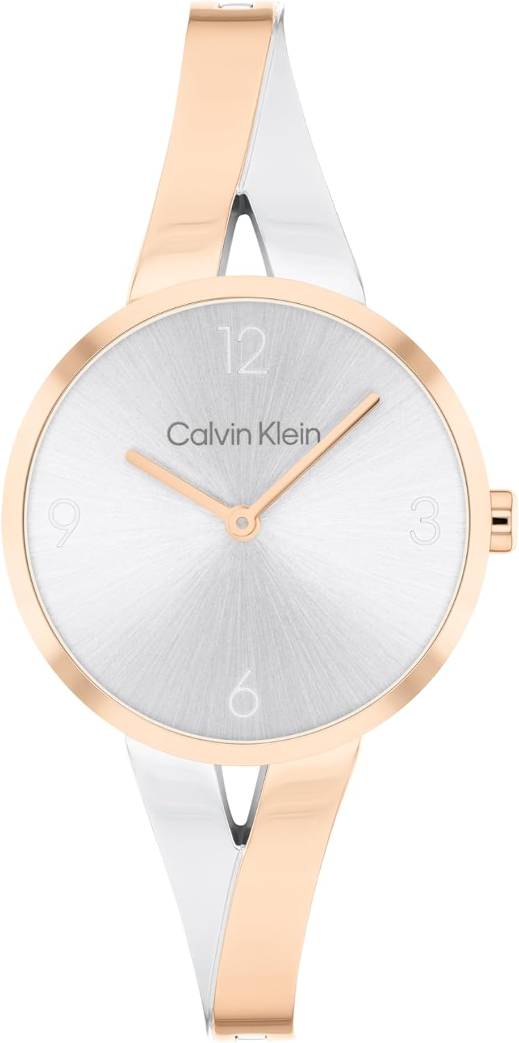 

Calvin Klein Joyful - женские кварцевые часы с 2-часовым запасом хода, корпус из нержавеющей стали, браслет-браслет, водонепроницаемость 3 атм/30 метров, регулируемые звенья для индивидуальной посадки, диаметр 30 мм, Two Tone, Двухцветный, Calvin Klein Jo