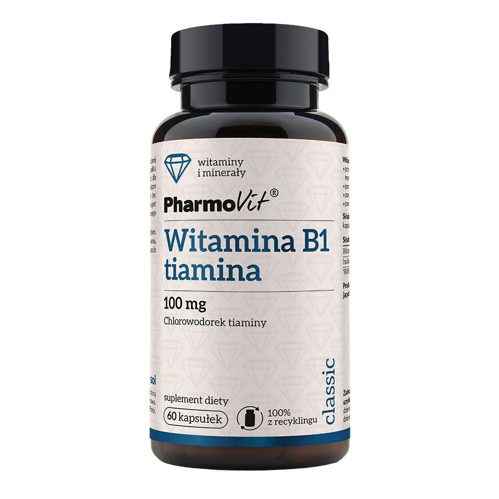

Витамин В в капсулах Pharmovit Witamina B1 Tiamina 100 mg, 60 шт