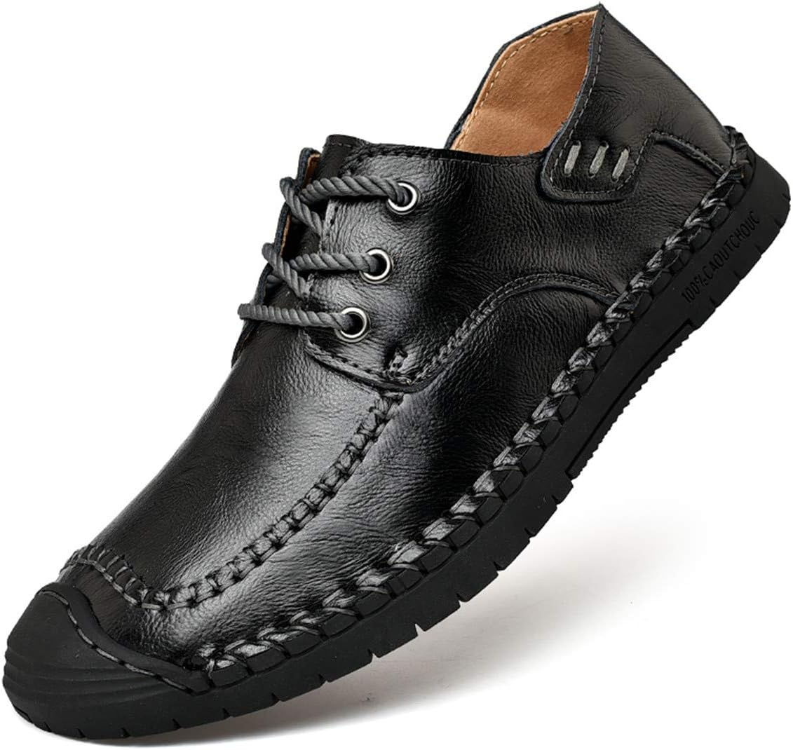 

Мужские кожаные повседневные лоферы CHICLOVEY с прокладкой, дышащие, ручной работы, на шнуровке, черный