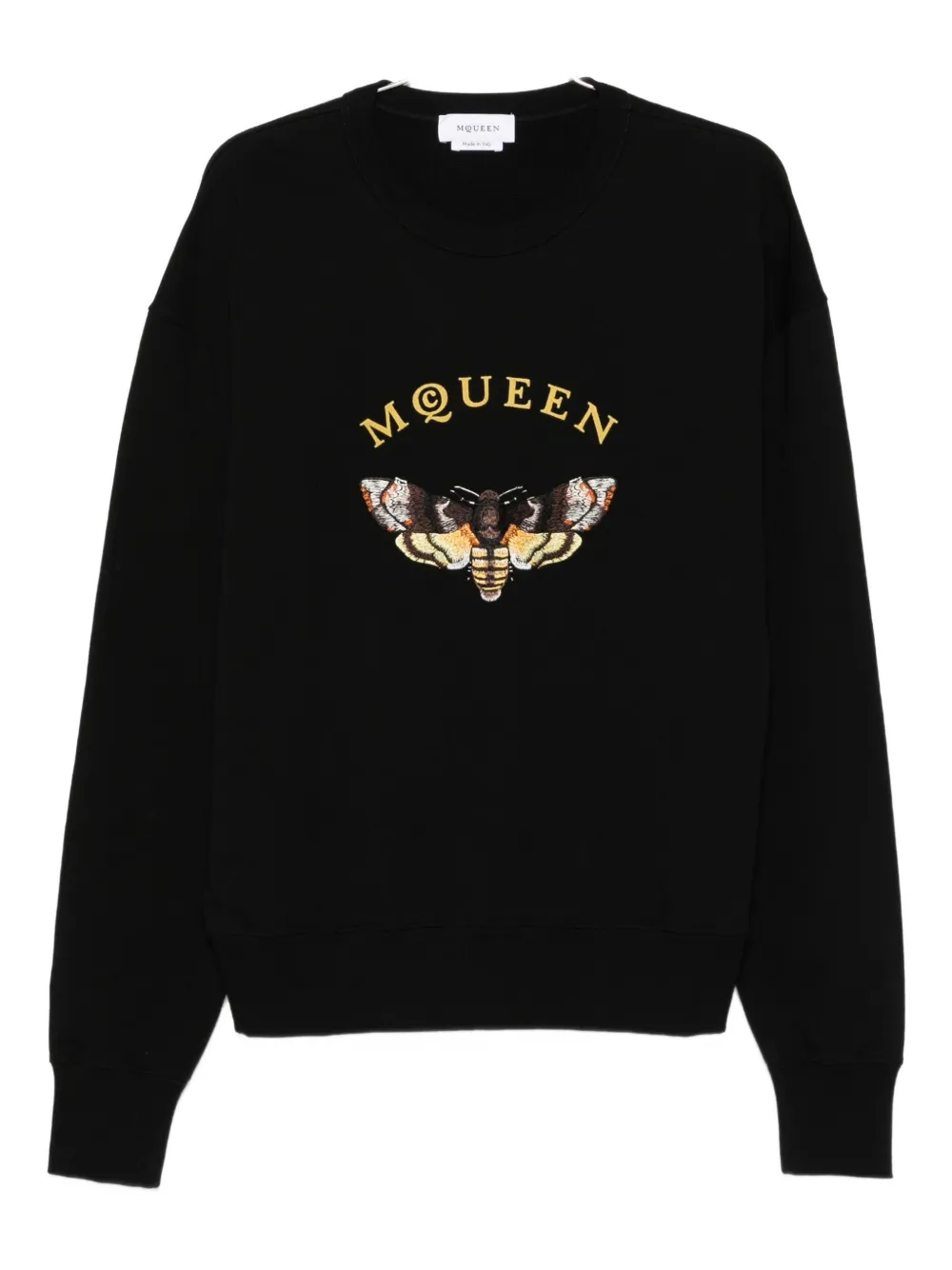 

Хлопковый свитшот с мотивом мотылька Alexander McQueen, черный