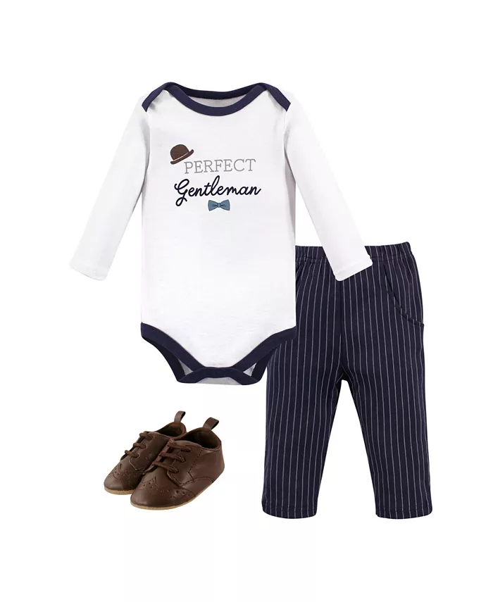 

Комплект для мальчиков Baby Boys Treasure: боди, штанишки и пинетки, 3 предмета, хлопок Little Treasure, мультиколор