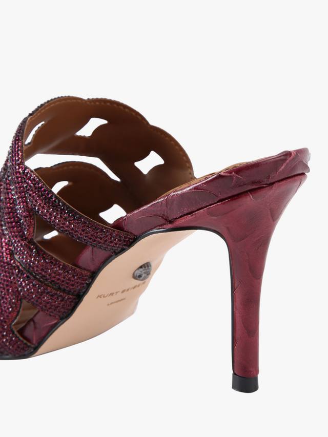 Кристальные мюлы-сабо на шпильке с цепочкой Kurt Geiger London, Wine — фото 4