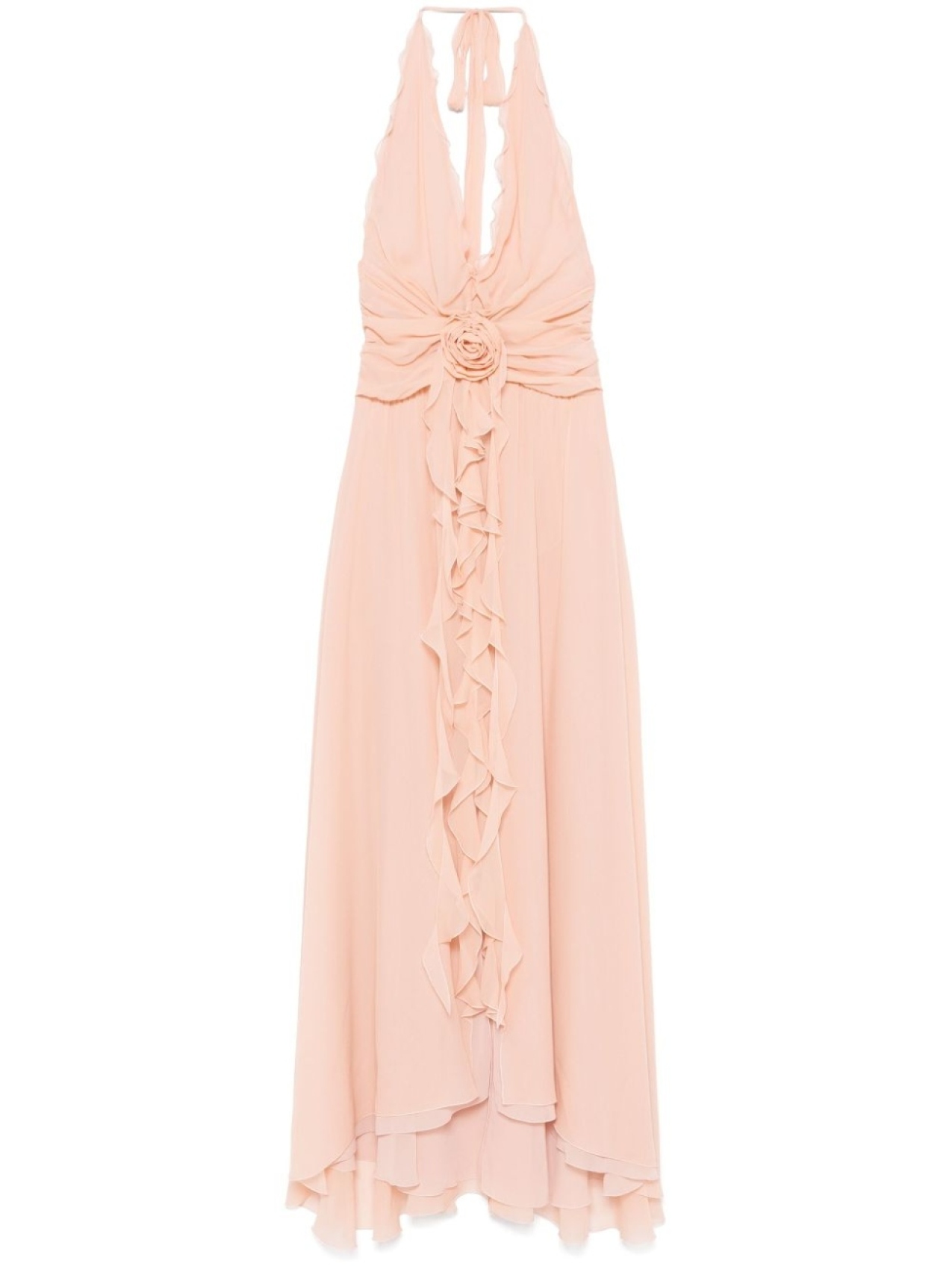 

Blumarine платье макси с цветочной аппликацией, розовый