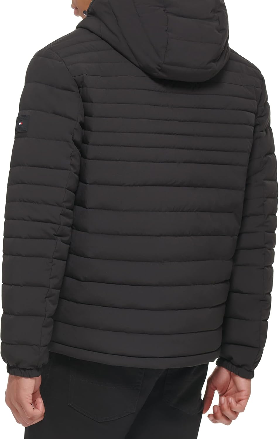 Мужская куртка Tommy Hilfiger из эластичного полиэстера с капюшоном и подкладкой из шерпы, Black — фото 4