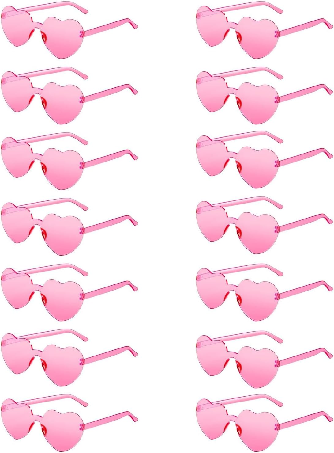 

14 пар солнцезащитных очков в форме сердца для женщин, без оправы, очки без оправы «Любовь», солнцезащитные очки в форме сердца — отличный подарок на вечеринку Aqlithle, Pink