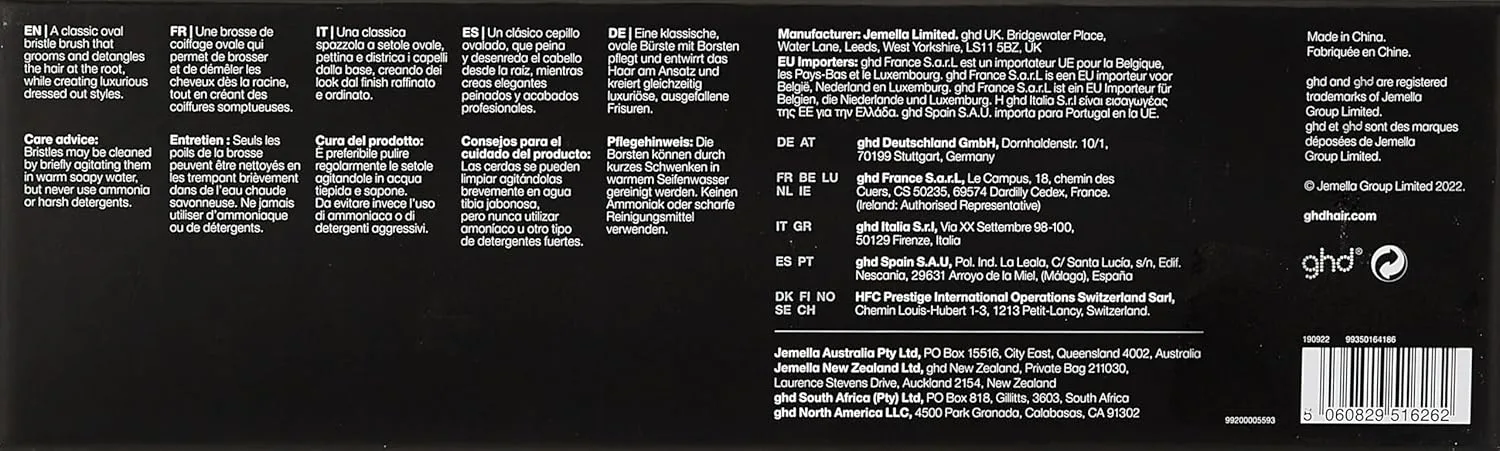 Универсальная щетка-расческа ghd и овальная щетка для расчесывания волос The Dresser для густых волос, Black — фото 3