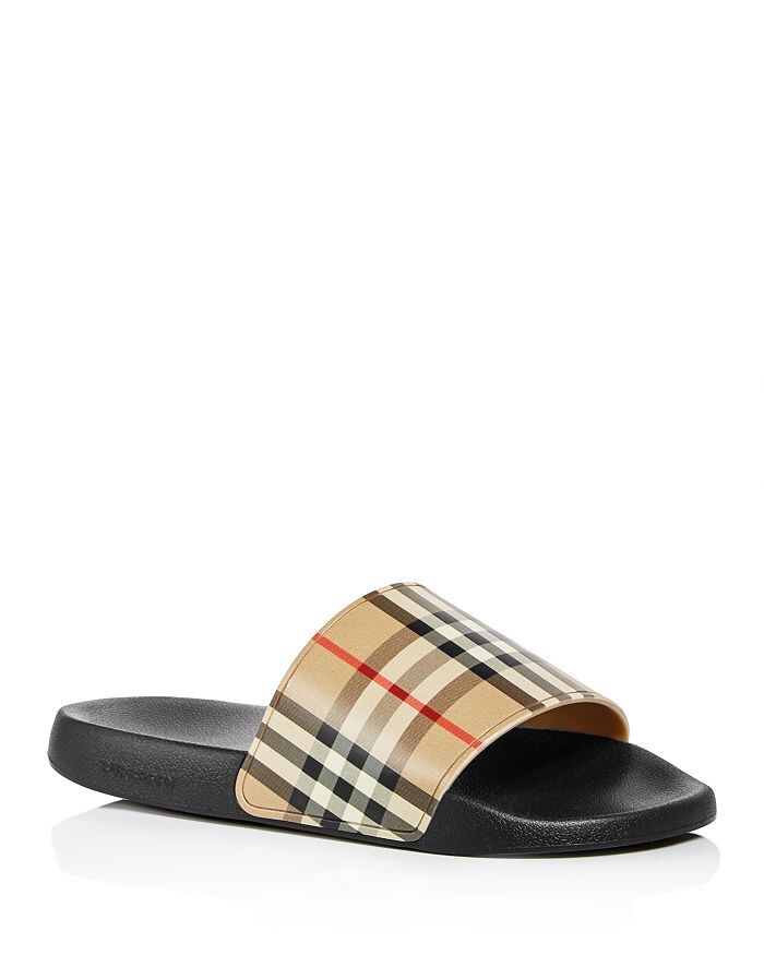 

Мужские шлепанцы Burberry Furley в винтажную клетку, коричневый/бежевый