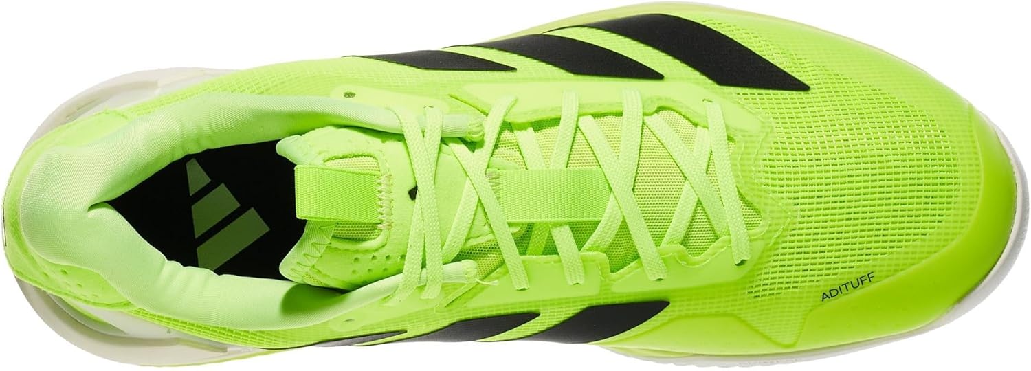 Мужские теннисные кроссовки Adidas Adizero Ubersonic 5 для глиняного корта, белый/черный/желтый — фото 4