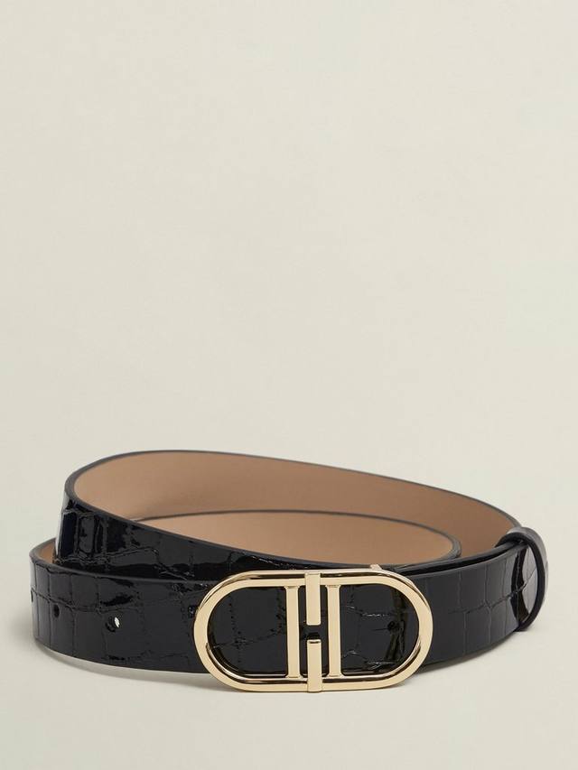 

Кожаный ремень Kiera из кожи крокодила Hobbs, Black