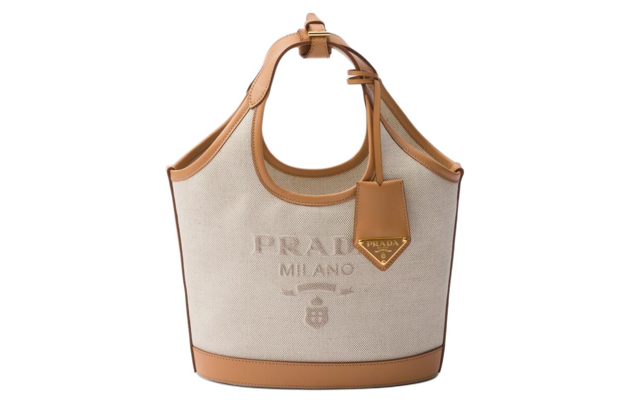 

Кожаная сумка через плечо, кроссбоди, мини-сумка женская natural PRADA