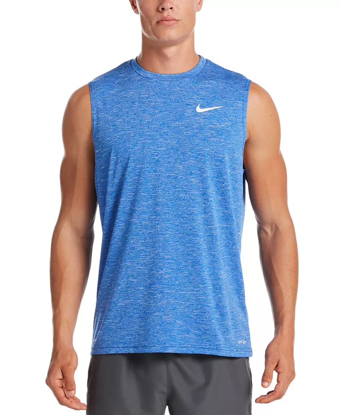 

Мужская безрукавка-рашгард Big & Tall Dri-FIT UPF 40+ с эффектом хештерирования Nike, синий