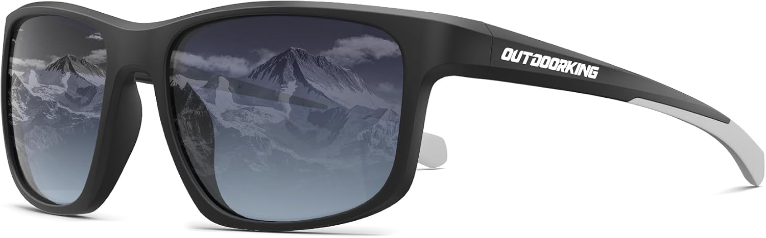 

Спортивные поляризованные солнцезащитные очки для женщин, защита от УФ-излучения UV400, идеально подходят для езды на велосипеде, игры в гольф, пеших прогулок, пиклбола и бега OUTDOORKING, Black + Gradient Grey