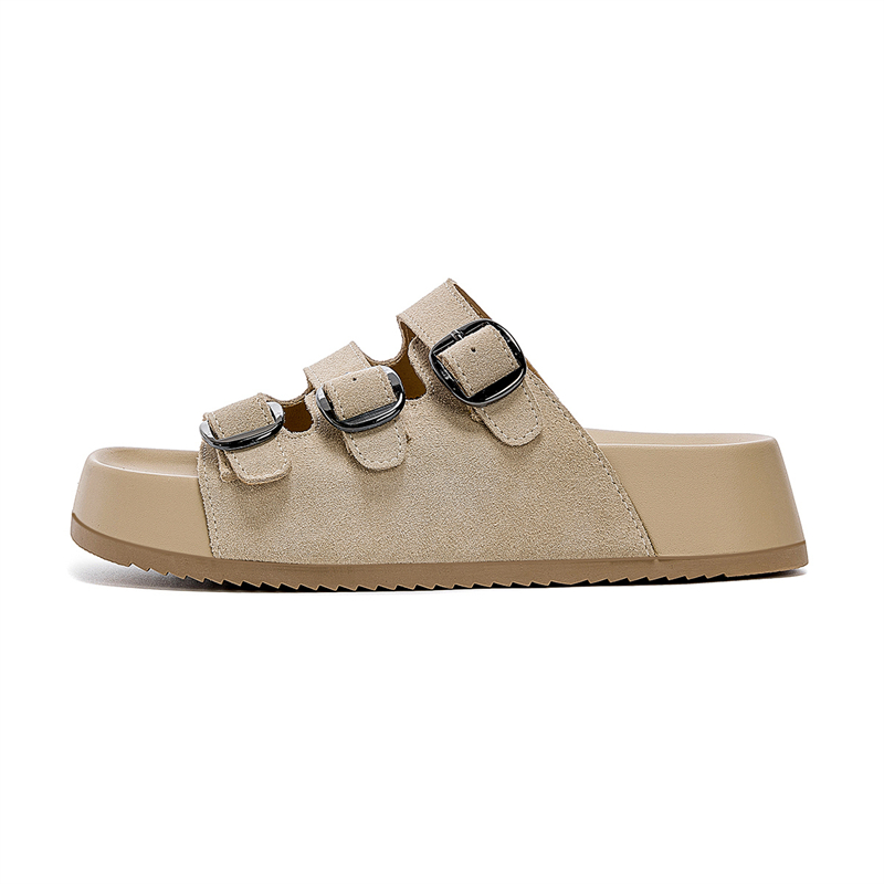 JOSINY Резиновые биркенштоки женские абрикосовые высота каблука 4 см, цвет Apricot (Heel Height 4cm)
