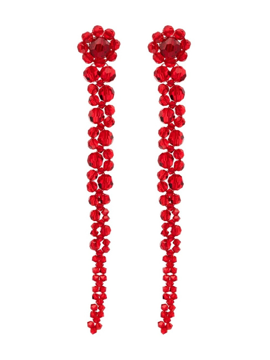 

Simone Rocha серьги-подвески Drip с кристаллами, красный