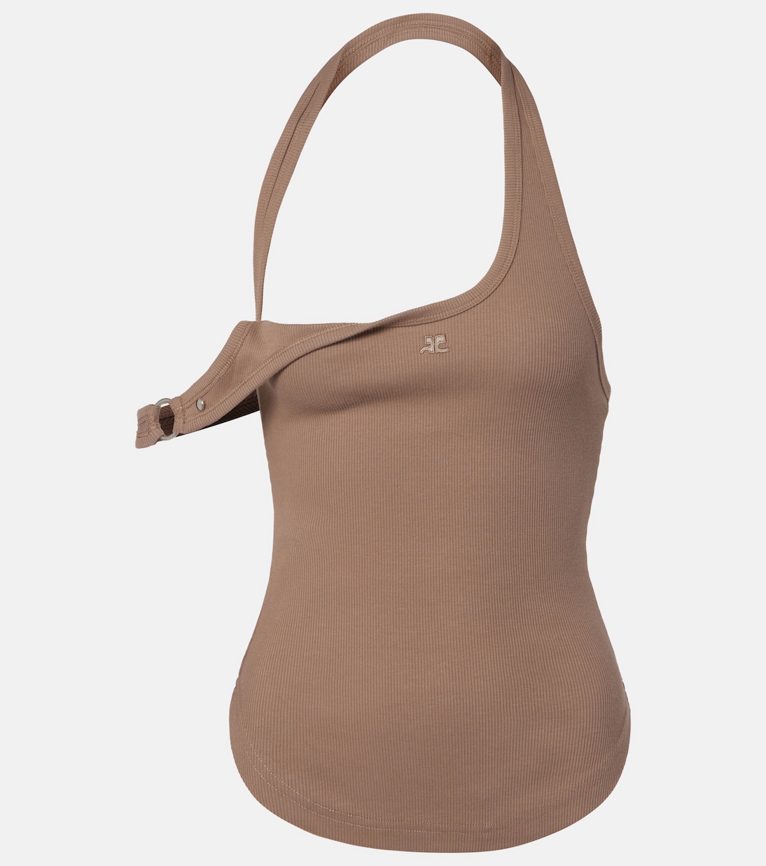 

Оголённый хлопковый топ с рубчиком 90-х Courrèges, Mocha