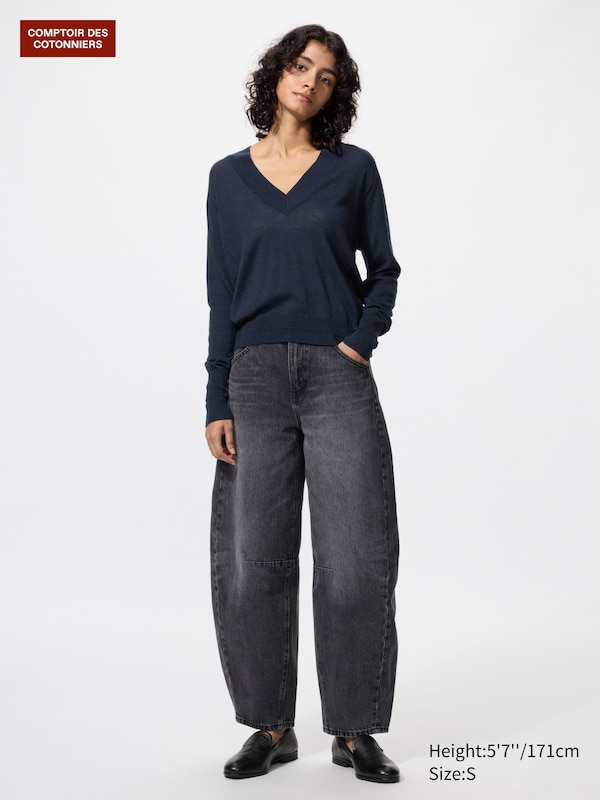 

Джинсы с бочкообразными штанинами Uniqlo, 08 dark grey