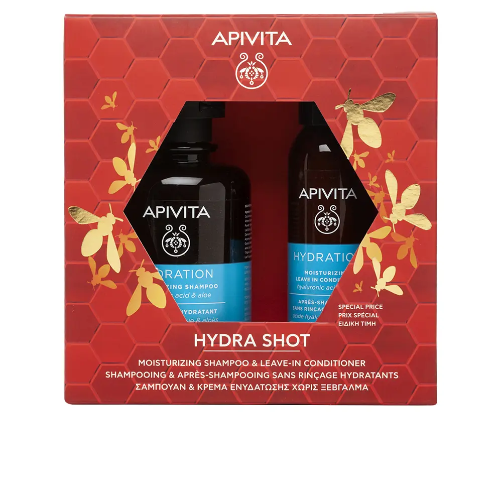 

Шампунь Champú + acondicionador hidratante con ácido hialurónico y aloe estuche Apivita, 2 шт.