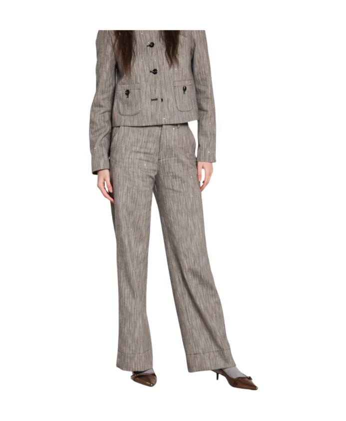 

Широкие брюки-чиносы с пайетками, серые Mason'S, серый