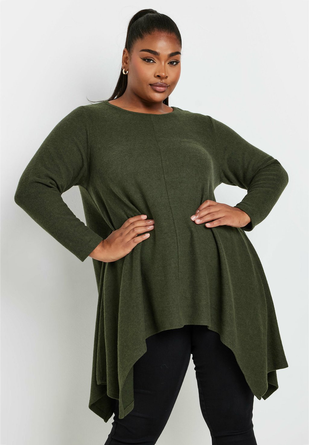 

Джемпер HANKY HEM Yours Clothing, темно-зеленый