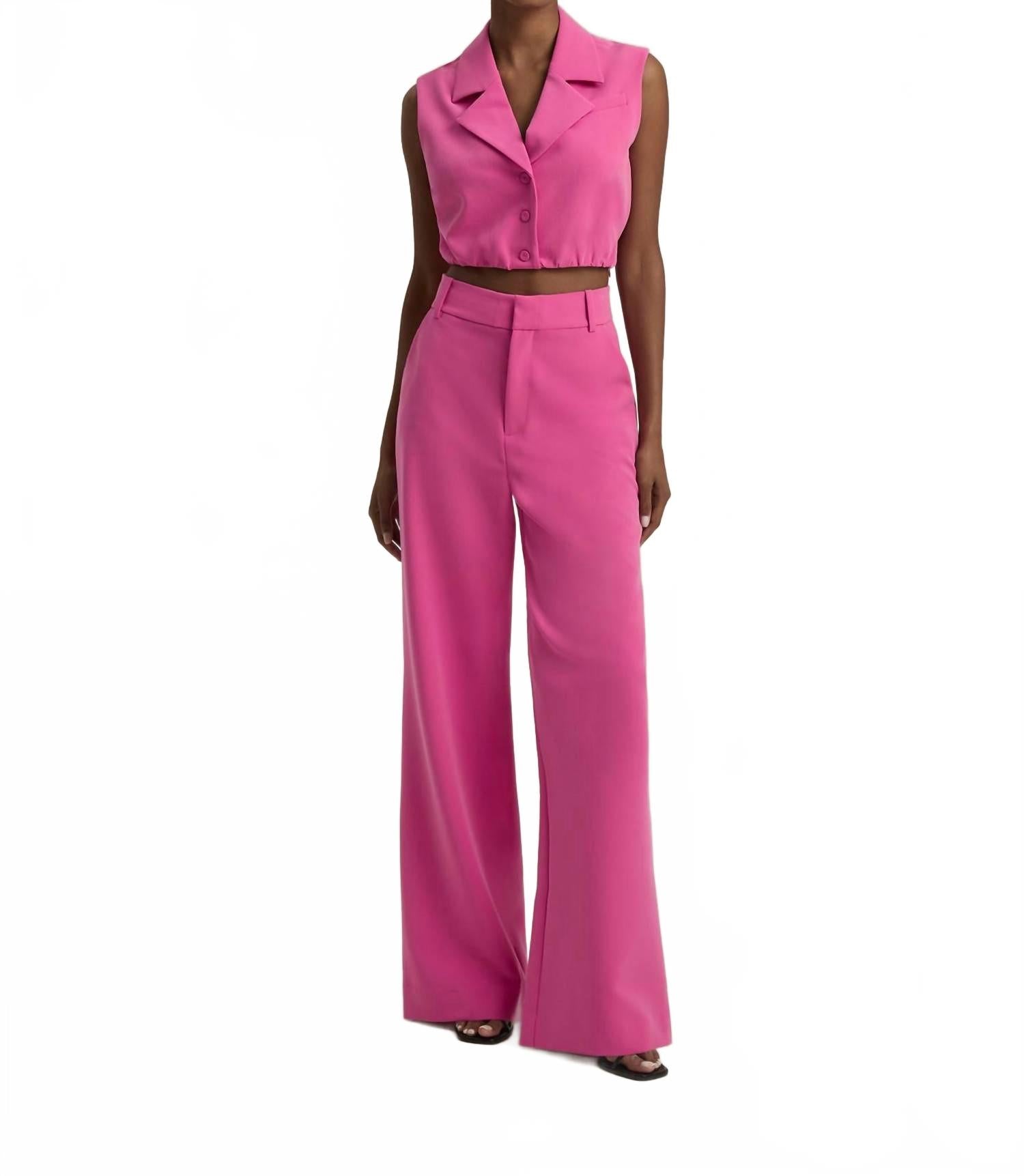 

Однобортный жилет Одри без рукавов с принтом фламинго Favorite Daughter, Flamingo