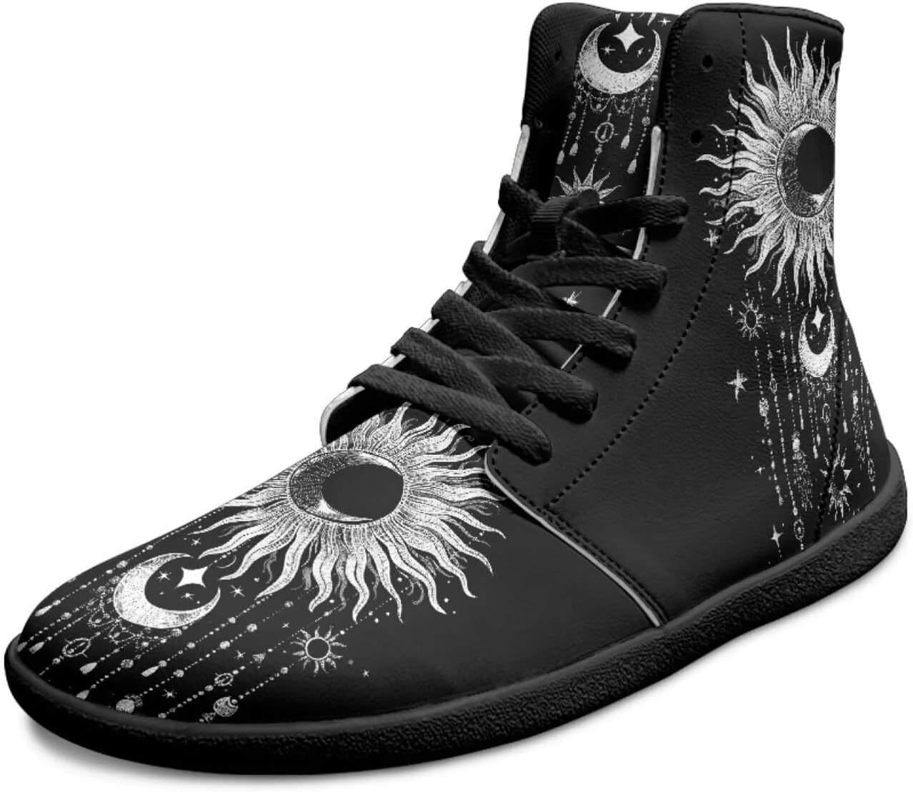 

Мужские широкие кроссовки Binienty для ходьбы, высокие минималистичные кеды с противоскользящим покрытием и нулевым перепадом высоты подошвы, спортивные кроссовки, размеры US 6-14, Aesthetic Sun Moon