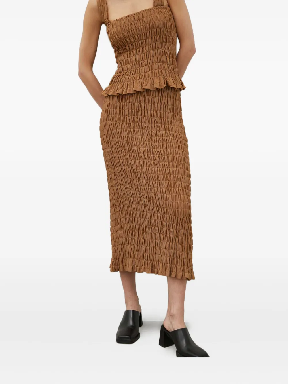 

Миди-юбка с оборками By Malene Birger, коричневый