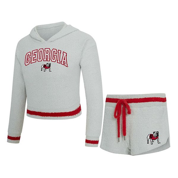 

Женский спортивный сет с длинным рукавом и капюшоном concepts sport gray/red georgia bulldogs whitley Unbranded