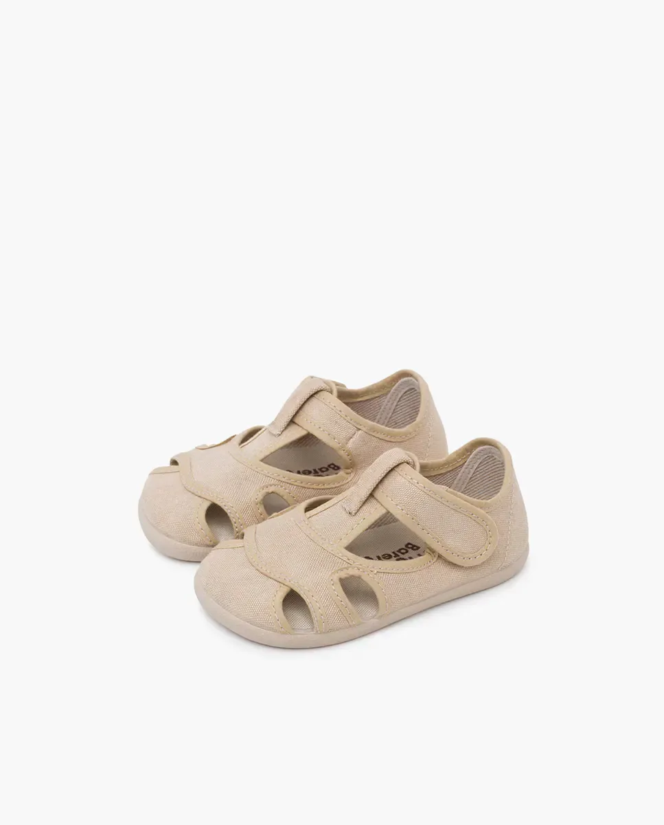 Открытые сандалии для мальчика barefoot из стирального льна Pisamonas, Piedra — фото 2
