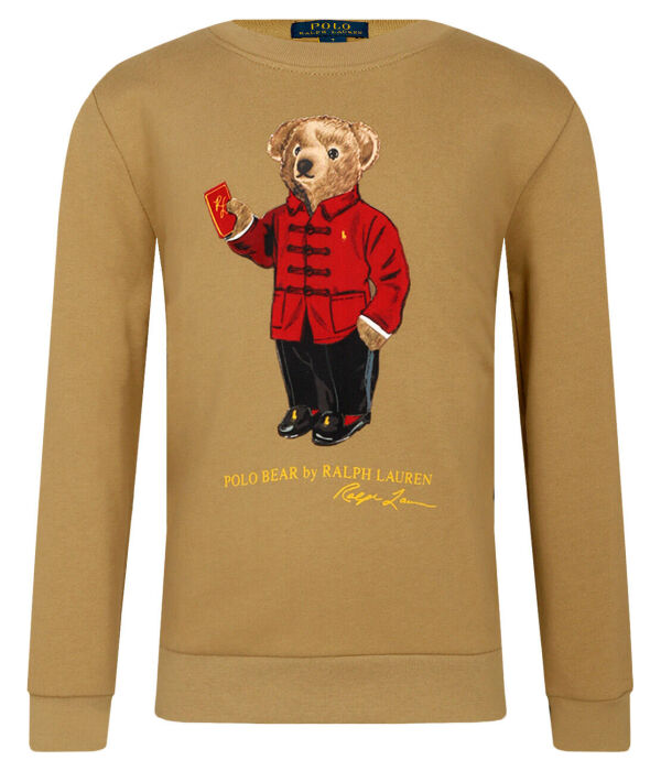 

Толстовка детская Polo Ralph Lauren с изображением медведя, бежевый