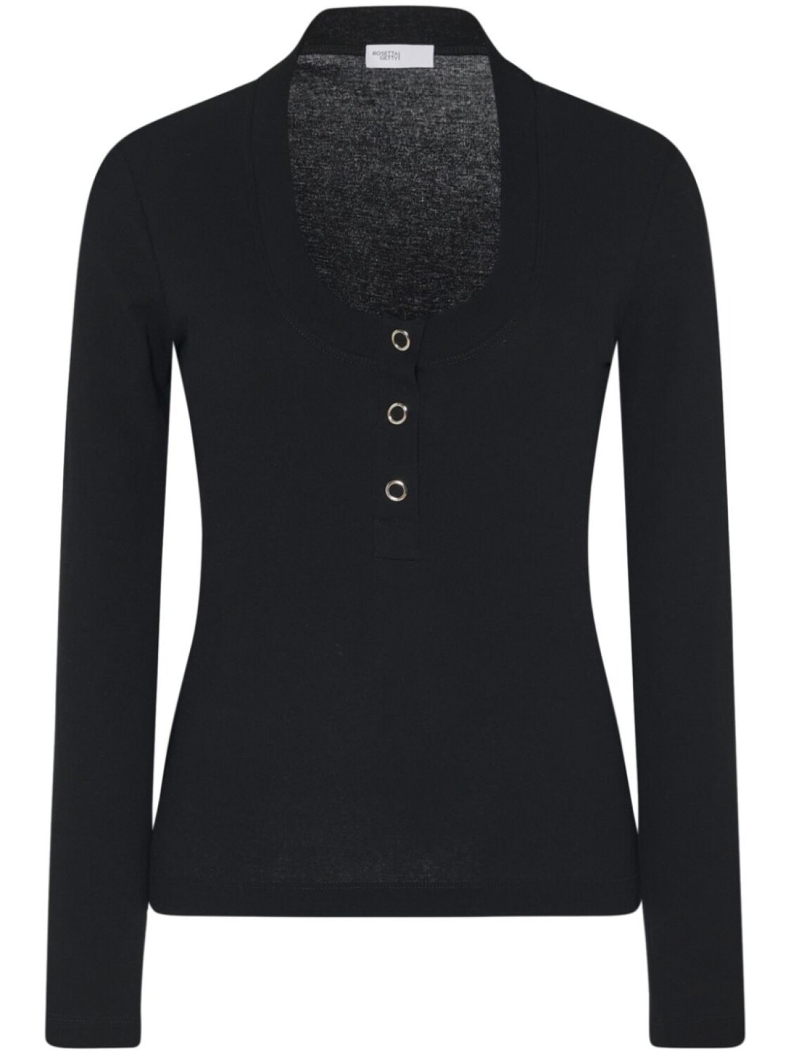 

Rosetta Getty топ Henley в рубчик, черный
