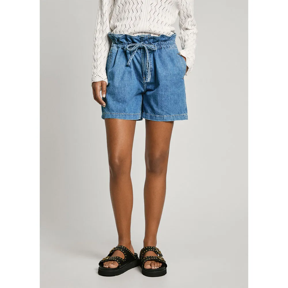 

Шорты Pepe Jeans A-Line High waist denim, синий