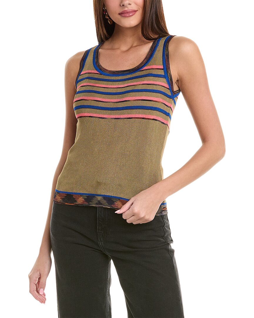 

M Missoni Ребристая майка, зеленый