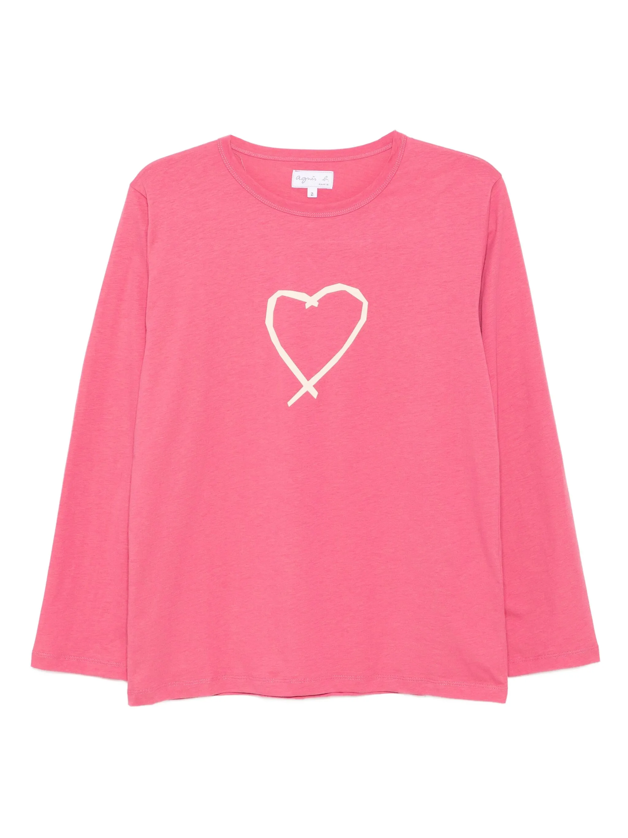 

Футболка с графичным принтом Agnès B., розовый