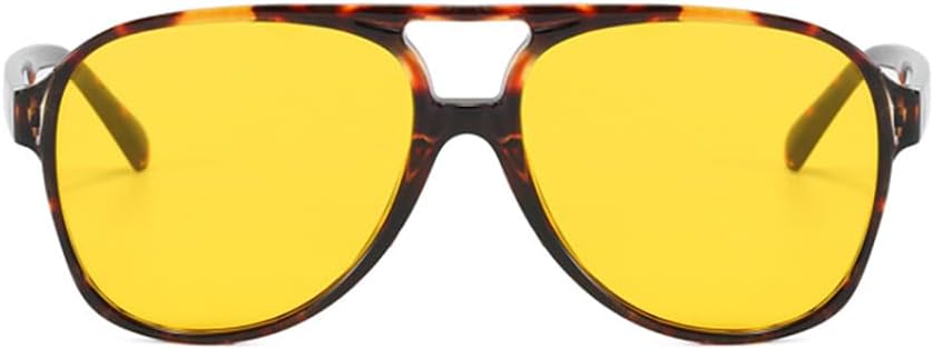 

Винтажные солнцезащитные очки-авиаторы большого размера для женщин и мужчин, не спутываются, в стиле ретро 70-х, тонированные, с большой оправой Azoxus, Tortoise Shell Frame Yellow Lens
