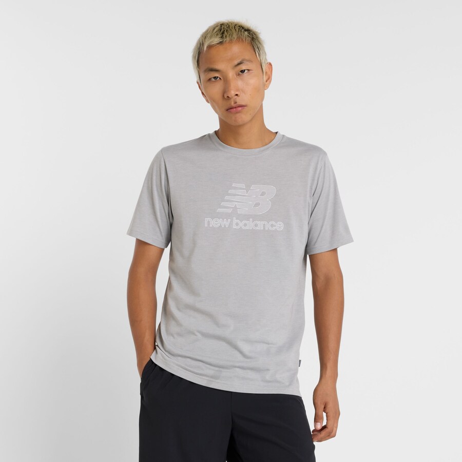 

Рубашка performance new balance Heathertech, светло-серый