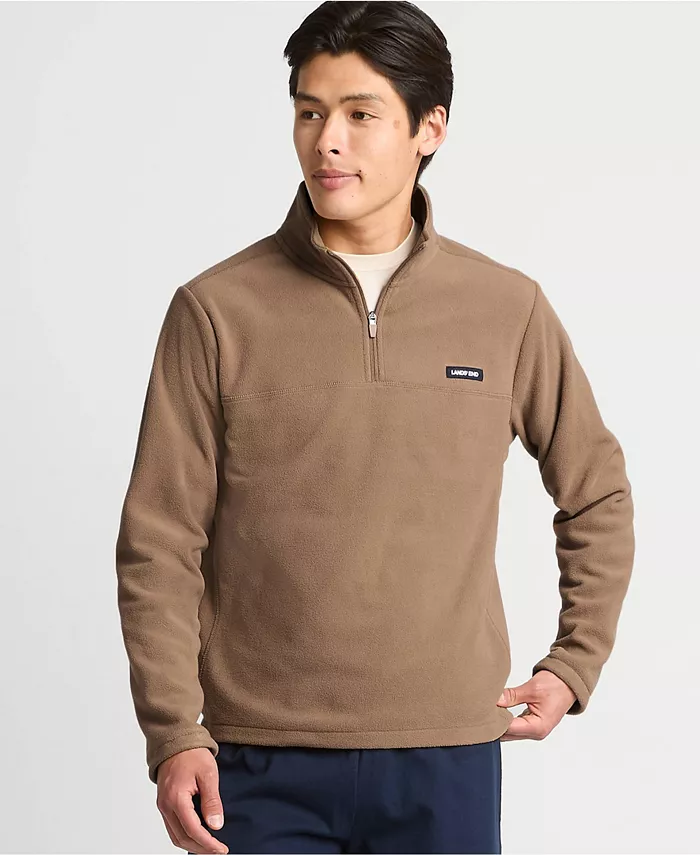 

Мужская флисовая толстовка с молнией на четверть Anyweather Lands' End, коричневый