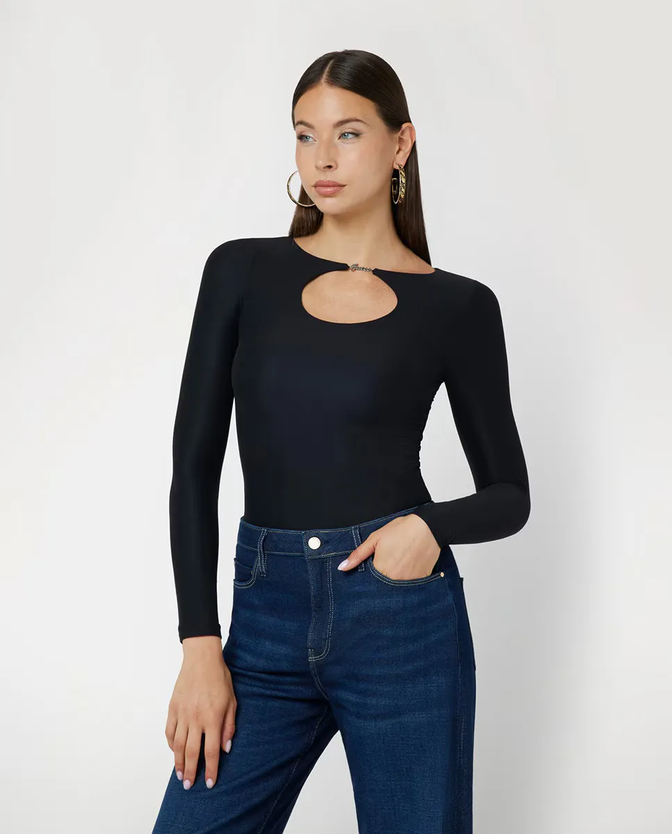 

Женский топ с длинными рукавами Guess, черный