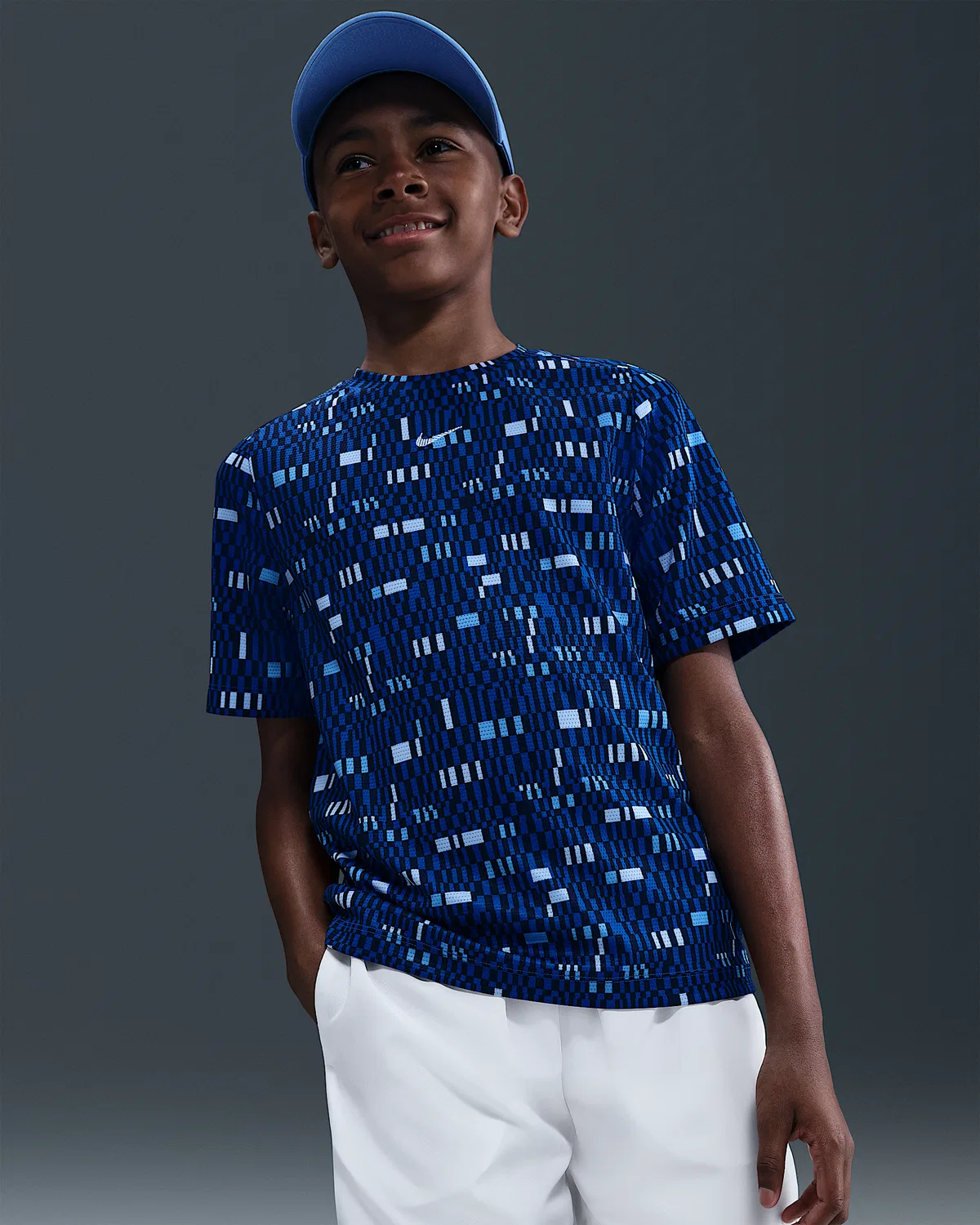 Детская футболка Dri-FIT с коротким рукавом Nike Multi, Game Royal/White — фото 3