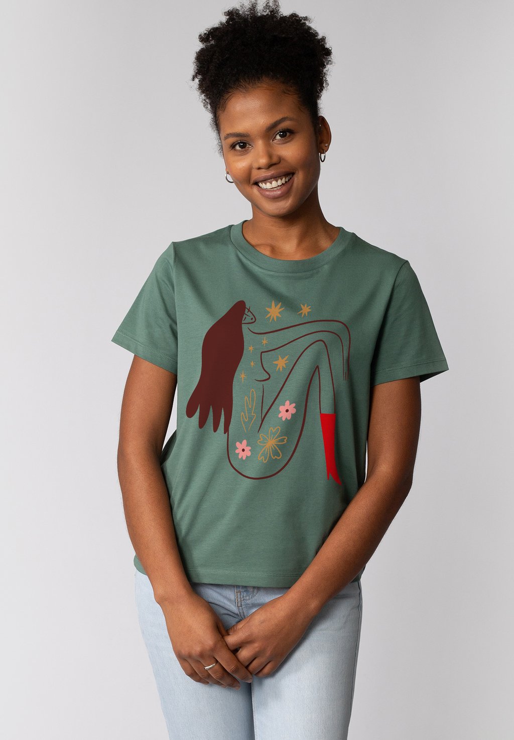 

Футболка с принтом LOVE AND FLEX watapparel, темно-зеленый