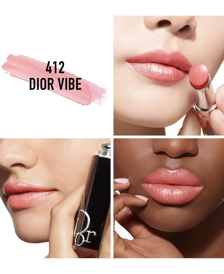 Коллекция многоразовых блестящих помад Addict DIOR, 412 dior vibe (a розовый nude) — фото 3