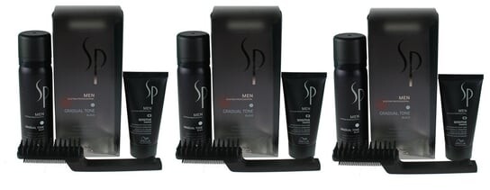 

Пигментирующая пенка 60мл + шампунь 30мл + кисть х3 Wella, SP Men Gradual Tone Black