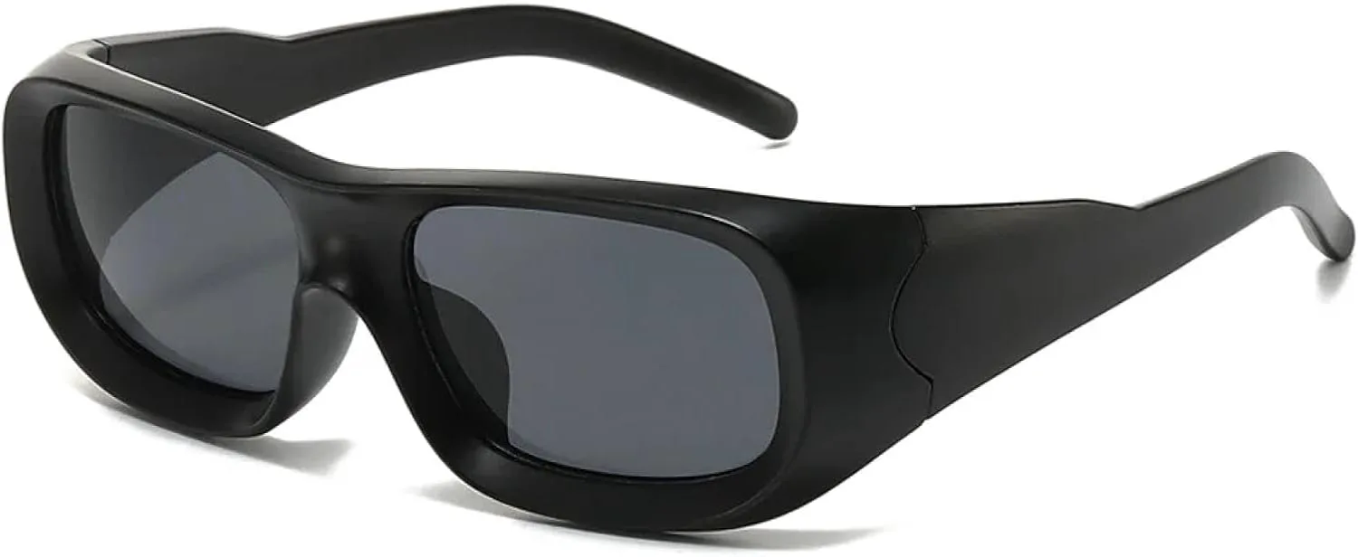 

Роскошные модные винтажные солнцезащитные очки в крупной оправе для женщин и мужчин в стиле панк, классические, для активного отдыха TYUVIVO, Matte Black Black